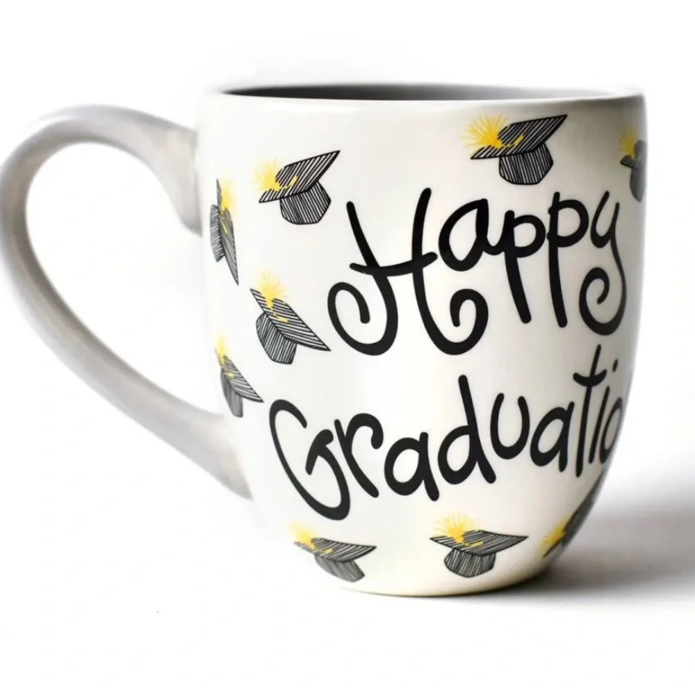 Coton Colors White Happy Graduation Ceramic Mug‎ Laura Johnson Gift Celebrate